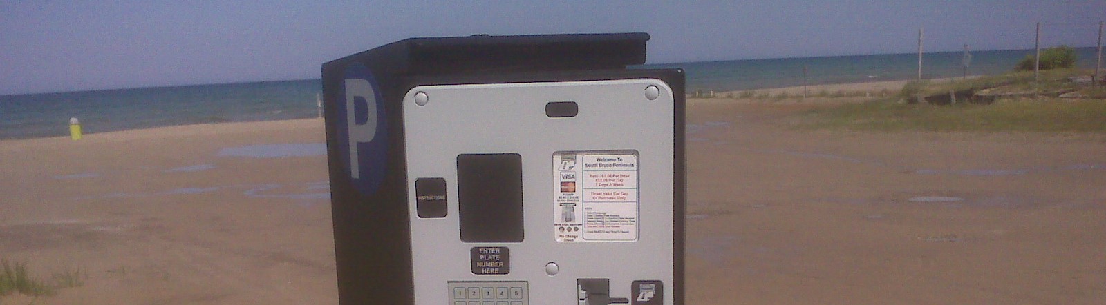 Photo of paid parking machine at Sauble Beach