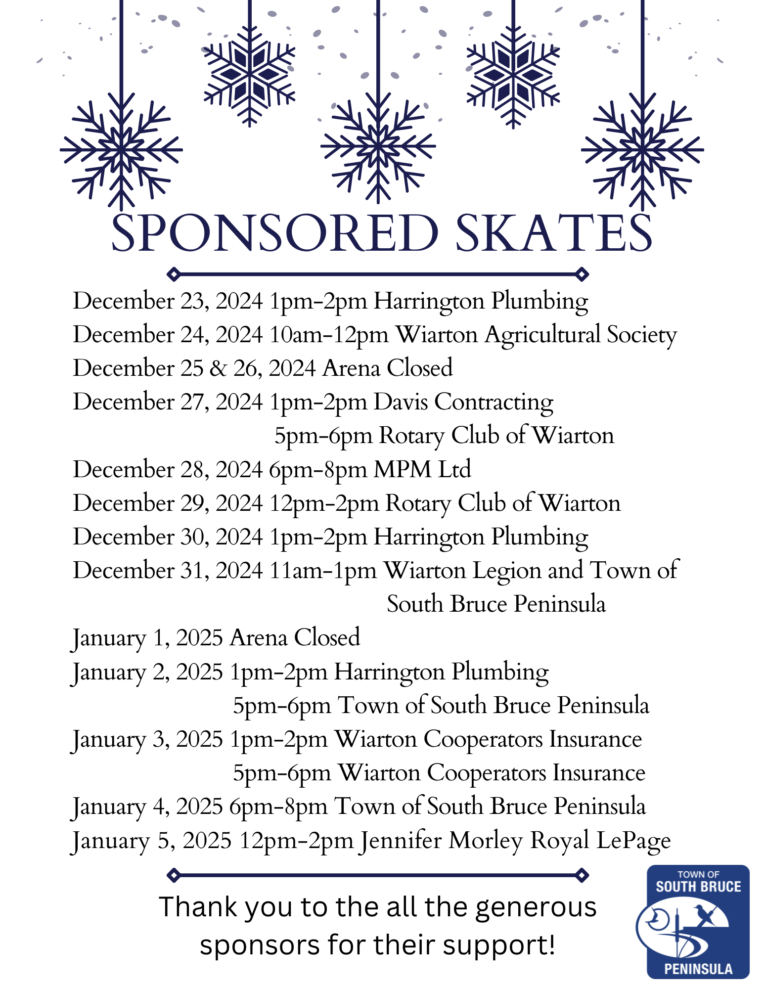 image of holiday skating calendar